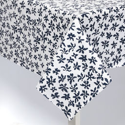 Скатерть на стол Доляна, 137×180 см, чёрно-белая