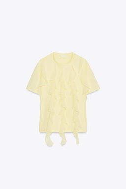 T-SHIRT WITH FRONT RUFFLES - Zara фото 10