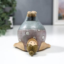 Фигурка полистоун «Пышечка: упражение берёзка», 10.5×11×11.5 см