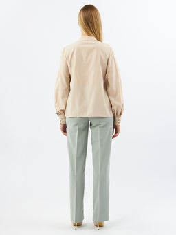 Блузкас отлетными рюшами OD-914-1 бежевый - Tantino фото 8