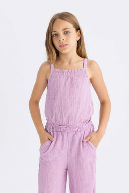 K?z Cocuk Elastik Yaka Ask?l? Bluz - Defacto фото 2