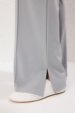 TRENDYOLMILLA Gri Nervur Detayl? Wideleg/Genis Kesim Pantolon TWOSS25PL00073 фото 5