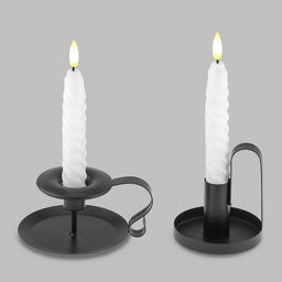 Свеча столовая, восковая, светодиодная на батарейках "Витая" д2,2см h13,5(16,5)см, свет теплый, с мерцанием, цвет белый, питание от 2-х батареек ААА (в комплект не входят), 2 штуки в ПВХ коробке (Китай)