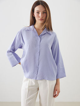 Modal Kar???ml? Oversize Kad?n G?mlek