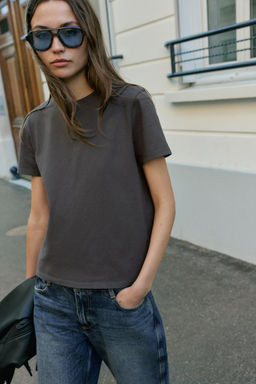CAMISETA R?STICA ALGOD?N / Carb?n - Zara фото 2