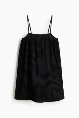 Vestido plisado con tirantes espagueti