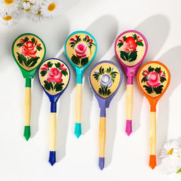 Ложка деревянная «Матрёшка», полубаская, 19×6 см, МИКС