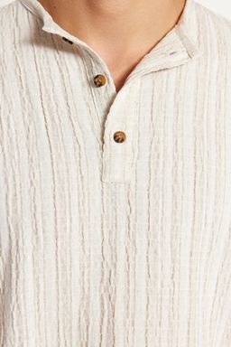 TRENDYOL MAN Ekru Relaxed Fit Keten Icerikli Gomlek TMNSS23GO00121 - Trendyolmilla фото 6