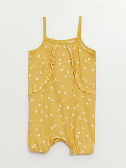 Kare Yaka ?i?ekli K?z Bebek Tulum