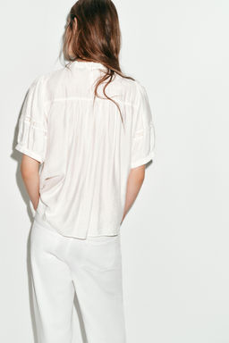ROMANTIC BALLOON SLEEVE BLOUSE - Zara фото 5