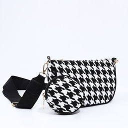 Сумка кросс-боди на молнии, цвет чёрный/белый - Nazamok фото 4
