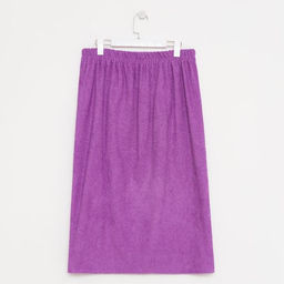 Килт женский для бани и сауны, цвет сиреневый вышивка Снеговик, размер 80х1502 см, махра 300г/м 100% хлопок - Гранд-стиль фото 4