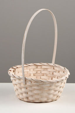 Корзина плетёная для хранения, бамбуковая, круглая, светлая, набор 3 шт.