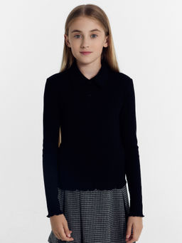 Поло для девочек в черном цвете - Mark formelle фото 3