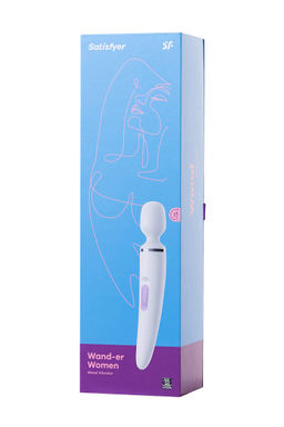Нереалистичный вибратор Satisfyer Woman Wand, ABS пластик, белый, 34 см.  фото 8
