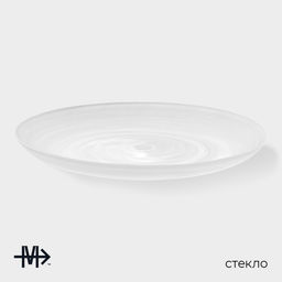 Тарелка обеденная Magistro «Смоук», 26.5×2.6, стекло, белая, прозрачная
