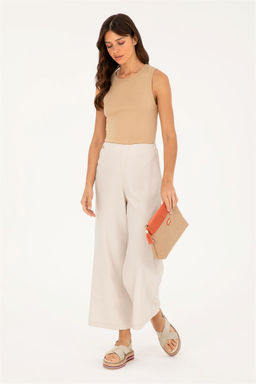 U. S. Polo Assn / Женская футболка без рукавов светло-коричневого цвета с круглым вырезом - U.s. polo assn фото 4