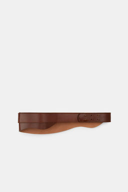100% LEATHER WAIST BELT WITH BUCKLE - Zara фото 2