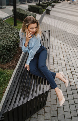 Блузка голубой - Donna saggia фото 3