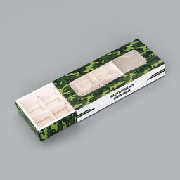 Цена за 3 шт. Коробка складная для 10 конфет 23 Февраля, 9.8?22?3.5 см - UPAK LAND фото 4