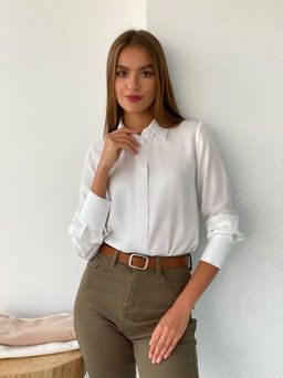 2435 Рубашка с супатной застежкой белая - Martichelli фото 2