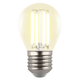 LED-G45-4W/3000K/E27/CL GLY01TR Лампа светодиодная. Форма "шар", прозрачная. Серия Яркая A++. Теплый белый свет (3000K). Картон. ТМ Uniel