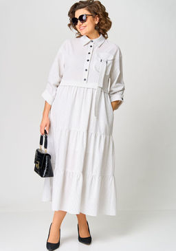 Платье EVA GRANT 7176С белый в полоску