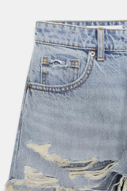 HIGH-WAIST CURVED DENIM SHORTS - Zara фото 47