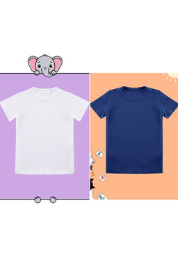 Lacivert-Beyaz 2li Erkek Cocuk Pamuklu Basic Regular Kal?p K?sa Kol Orme T-Shirt TKDSS24TS00018 - Trendyolmilla фото 2