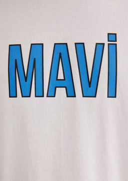 Mavi Logo Bask?l? Beyaz Tisort  фото 5