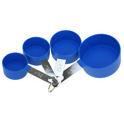 Ложка мерная пластмассовая, набор 4 штуки 59мл; 78мл; 118мл; 236мл, цвета микс, ручка из нержавеющей стали, на картоне (Китай)