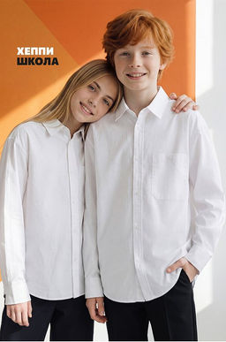 Школьная рубашка оверсайз с длинным рукавом Happyfox