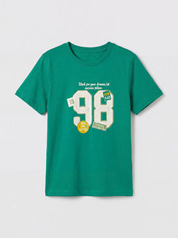 Bisiklet Yaka Bask?l? Erkek ?ocuk Ti??rt