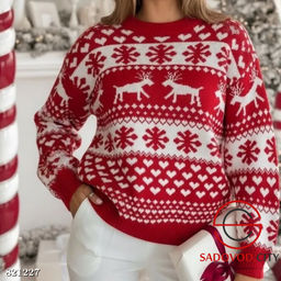 Свитер женский с оленями