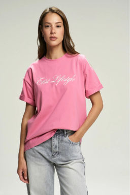 Футболка с вышивкой ERIST Pink