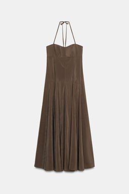 VESTIDO MIDI LUNARES / Chocolate - Zara фото 4