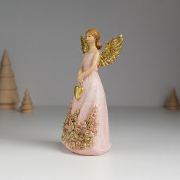 Фигурка полистоун Ангел с розами на платье, 7.5?5?14 см, МИКС