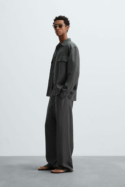 100% HEMP RELAXED FIT TROUSERS - Zara фото 4