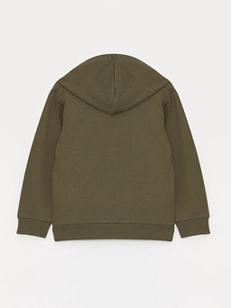 Bask?l? Uzun Kollu Erkek ?ocuk Hoodie ve E?ofman Alt? - Waikiki фото 3