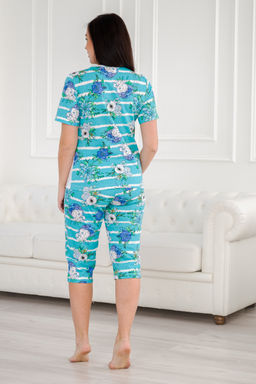 Пижама женская домашний из футболки и бридж LOVE маки на ментоле - Амадэль фото 5