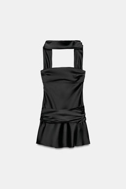 VESTIDO SATINADO FOULARD / Negro - Zara фото 4