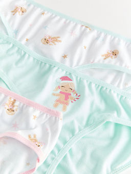 Bask?l? Pamuklu K?z ?ocuk K?lot 3l? - Waikiki фото 2