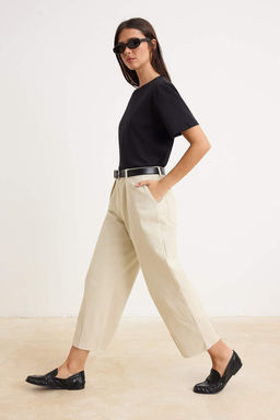 Ekru Yuksek Bel Az Esnek Baggy Jeans TWOSS26JE00302 - Trendyolmilla фото 2
