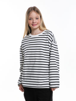Лонгслив в полоску для девочки 22-7689 полоска - Mini maxi фото 12