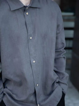 Рубашка мужская Лен Графит - Modamica фото 8