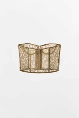 METALLIC THREAD LACE UNDERWIRED CORSET - Zara фото 6