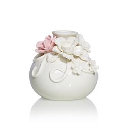Вазочка из керамики Reyna Home Philosophy. Цвет белый, розовый. Размер 9х8 см.  фото 2