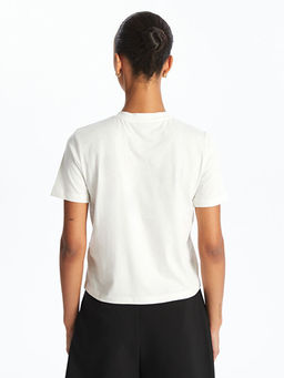 Bisiklet Yaka Ta?l? Kad?n Ti??rt