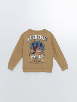 Bisiklet Yaka Bask?l? Uzun Kollu Erkek ?ocuk Sweatshirt - Waikiki фото 3