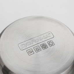 Кастрюля Доляна Роскошь, 2.2 л, d=19 см, с крышкой, капсульное дно, нержавеющая сталь  фото 9